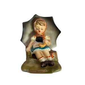Vintage Arnarth 5th Ave hand painted "Rainy Day" girl statue #2579 nostalgic